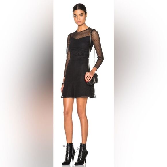 Rag and Bone Charlotte Black Swiss mesh Dress size 8 - Picture 1 of 10